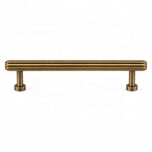 Antique Brushed Brass Bar Pull <b>Handle</b> <b>Long</b> Cabinet Drawer Furniture Hardware Durable Traditional Bathroom Bedroom Living Room - Product Image 3