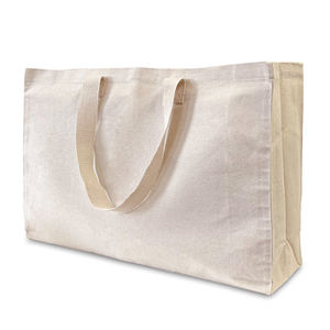Oversized Reusable Heavy Duty 100% Cotton Canvas Beach Tote Bag with Zipper & Shoulder Strap - Product Image 5