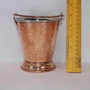 Cubo de Hielo de Cobre de Lujo con Acabado Martillado y Asa de Transporte para Bodas, Bares, Fiestas, Hogar, Hotel y Restaurante - Product Image 1