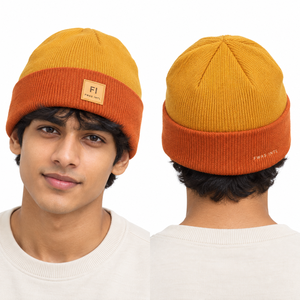 Gorros de punto acanalado al por mayor con logo personalizado, gorro de invierno de dos tonos con dobladillo, gorro cálido elástico estilo streetwear unisex, sombrero moderno, proveedor de EE. UU. - Product Image 3