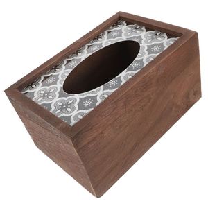 Caja de pañuelos de madera maciza con superficie lisa para uso corporativo y residencial - Product Image 5