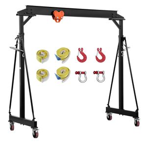 Pont roulant réglable, capacité 5000 lb, élévateur de chantier portable, hauteur 100,4-147,6 po, chariot manuel - Product Image 1