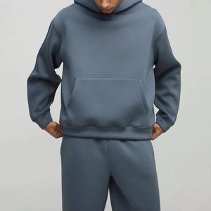 Sweat à capuche imprimé délavé à l'acide coupe droite longueur intégrale pour homme, collection streetwear personnalisée 2026, haute qualité 100% coton, ensemble deux pièces oversize - Product Image 2