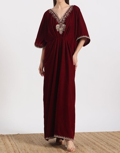 2026 Trendy Modest Dubai <b>Kaftan</b> for Women Floor Length Polyester Handmade Embroidery Traditional Islamic Clothing - Product Image 2