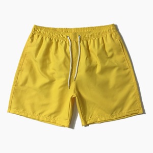 <b>Men's</b> Solid Yellow Board Shorts Elastic Waist Quick Dry Waterproof Breathable Eco-Friendly Casual Swim <b>Trunks</b> Mid Waist Knitted - Product Image 4