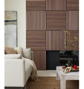 Panneau mural cannelé en MDF à effet étoilé 3D écologique, prix usine, pour décoration intérieure, fond TV, acoustique, appartement - Product Image 1