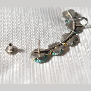 Trending Flower Pattern <b>Cuff</b> <b>Earrings</b> Vintage Silver Look Alike stone ear <b>cuff</b> for Women's Alloy Jewelry for Women and Girls - Product Image 4
