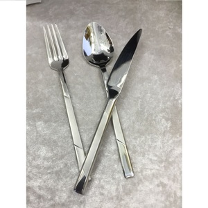 Premium Silver Flatware Set Modern Sculptural Handle Stainless Steel Cutlery for High-End Home Decor Wedding Party <b>Tabletop</b> Deco - Product Image 1