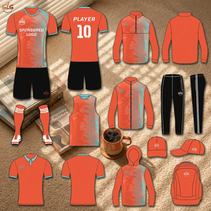 Conjunto de Uniforme de Fútbol Sublimado Personalizado para Hombre, Cuello en V, Transpirable, de Poliéster - Product Image 1