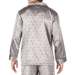 Pyjamas pour hommes en satin de soie imprimé, sans manches, respirants et thermiques, de haute qualité OEM, avec logo personnalisé, faible MOQ - Product Image 5