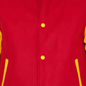 Varsity Jacket for Baseball Letterman School College <b>Red</b> <b>Wool</b> & Genuine Leather Sleeves Motorcycle & Auto Racing Wear - Product Image 6