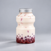 Bouteille de boisson en PET transparente de 500 ml de qualité alimentaire avec bouchon à vis en aluminium personnalisé pour l'emballage de thé au lait, de jus et de soda
