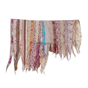 Recycled Poly-<b>Silk</b> Sari 15 Strips Striped Long Designer Handmade <b>Scarves</b> Stole Shawls Fine Poly-<b>Silk</b> Wholesale <b>Vintage</b> Spring - Product Image 6