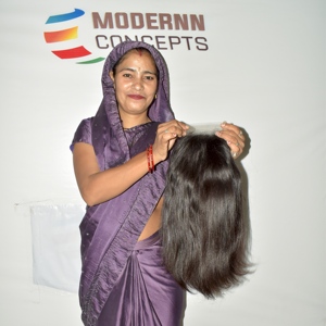 Cheveux Humains Indiens Vierges Remy - Noir Naturel Lisse, Extensions à Double Trame Cousues à la Machine, 100g la Pièce - Product Image 6