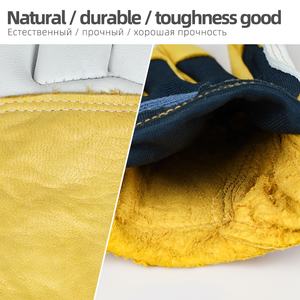 Guantes de seguridad de cuero de vaca de grano completo para hombre para conducir, construcción, uso en motocicletas, venta al por mayor, guantes de trabajo de metal - Product Image 4