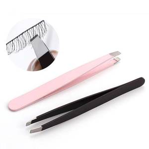 Pinzas de Precisión para Pestañas de Acero Inoxidable con Punta Suave, Opciones de Color Negro y Rosa - Product Image 2
