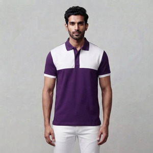 Custom Made Cotton Two Tone purple And white Color Combination Polo <b>Collar</b> Men <b>T</b>-<b>shirts</b> Custom Logo Printing Polo <b>Shirts</b> - Product Image 5