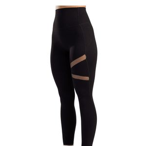 Leggings de sport taille haute pour femmes avec empiècements en maille, pantalons de yoga fitness extensibles, vêtements de sport d'entraînement, leggings d'entraînement OEM ODM en gros - Product Image 5