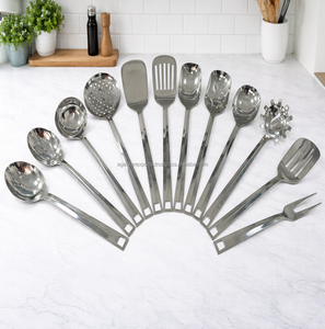 ชุดอุปกรณ์ครัวโรงแรม สแตนเลส สเตนเลสสตีล ตะหลิวแบบมีร่อง 6 ชิ้น - Product Image 1