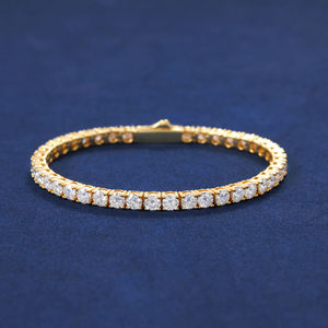 VVS Moissanite Princess Cut Tennis <b>Bracelet</b> 14k Gold 3mm 4mm 5mm Bridal Anniversary Gift Luxury <b>Stack</b> Unisex - Product Image 1