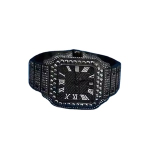 Style Unique Hommes Montres De Luxe Diamant En Acier Inoxydable Noir Et Blanc Moissanite Montre-Bracelet D'affaires Casual Montre À Quartz - Product Image 3