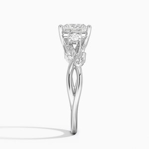 Bague BOJ 028 en argent 925, coupe princesse, trois pierres en forme de saule, diamant 2 carats couleur D VVS1, moissanite certifiée GRA, prix bas - Product Image 3