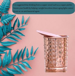 Professional Export Copper Glass Tumbler Supplier Ayurvedic Drinking Water Cup Bulk Metal <b>Drinkware</b> India - Product Image 4