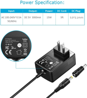 Fuente de Alimentación de 15W con 9 Puntas, Cargador de Pared de 5V, Cable de Alimentación para Electrónicos del Hogar, TV Box, Router, Mini Ventilador, Tira LED, Altavoz