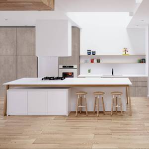 Gabinetes de Cocina Modernos Blancos Personalizados JY Project, Estructura de MDF, Juego Completo con Fregadero, Herrajes y Cajones Deslizantes Duraderos - Product Image 2