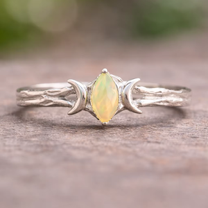 ผู้จัดจำหน่ายแหวนเงินแท้ขายส่งจำนวนมาก แหวนโอปอลเอธิโอเปียทำมือ เงินแท้ 925 เครื่องประดับสั่งทำสำหรับผู้หญิง - Product Image 2