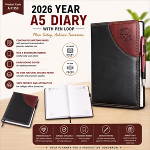 <b>A5</b> Lining <b>Notebook</b> PU Leather Hardcover Magnetic Flap Closure 80 Gsm Shaded Paper 192 Pages Business Office Journal - Product Image 4