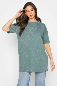 เสื้อยืดคอกลมสีเทาทรงโอเวอร์ไซส์สำหรับผู้หญิง แขนสั้น ทรงหลวม ผ้าฝ้ายถัก 100% ซักแล้ว ปักลาย  รักษ์โลก สไตล์สตรีทแวร์ - Product Image 2
