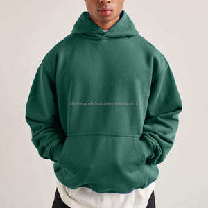 Plain Solid 100% Cotton Winter Hoodie <b>Men's</b> Custom Embroidered Logo Digital Printing Thick Unisex Oversized - Product Image 2