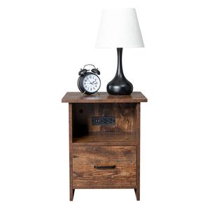 แผ่นไม้อัดลายไม้สีวินเทจเคลือบไตรอะมีน ติดตั้งได้บนชั้นบน/ชั้นล่าง โต๊ะข้างเตียงแบบรางเดี่ยวไร้รอยต่ออเนกประสงค์ - Product Image 4