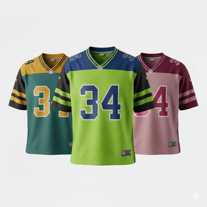 Maillots de football pour hommes adultes Chicago en Spandex/Coton/Fibre de bambou, impression par sublimation, respirant, tissu 350g, manches courtes - Product Image 2