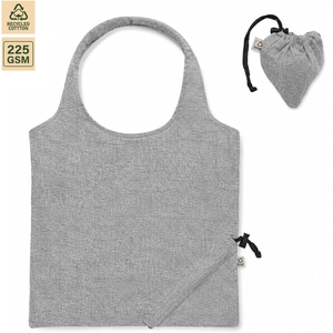 225 GSM Recycled Cotton <b>Foldable</b> Shopping <b>Bag</b> Grocery Travel 40x38 cm Flat Custom Logo Wholesale OEM Private Label Model SS560-R - Product Image 1