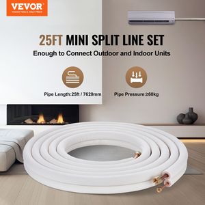 25FT Mini Split Line Set 1/4\" 1/2\" O.D Copper Pipes Triple-Layer Insulated <b>HVAC</b> <b>Systems</b> <b>Parts</b> for Air Conditioning Heating Pu - Product Image 2