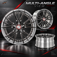 Jantes forgées à dix branches avec lèvre polie 18-22 pouces, noires avec lèvre polie VIW-198 pour BMW Audi Mercedes-Benz