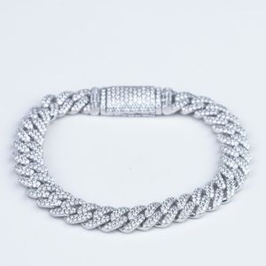 Manufacture HipHop 925 Sterling Silver Rhodium Moissanite Fine Jewelry Luxury Women Men 10mm Chain Link Cuban Bracelet <b>Gift</b> - Product Image 4