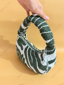 Handcrafted Beaded Single Strap Shoulder <b>Handbag</b> Luxury Women's Bohemian Fashion Purse Wedding Party Cocktail Holiday Resort OEM - Product Image 3