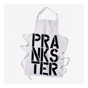 Korean Style Large Prankster Printed Cotton Advertising Apron Wholesale Custom Kitchen Flower Shop Work Clothes With No Pockets - Product Image 1
