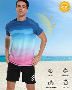 T-shirt de bain pour homme à manches courtes, protection solaire, séchage rapide, pour la pêche, la plage et les activités aquatiques, confortable et léger - Product Image 6