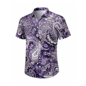 Chemises Hawaïennes Personnalisées à Manches Courtes Décontractées Boutonnées Respirantes pour l'Été et l'Automne, Motifs Floraux Personnalisés pour la Plage - Product Image 6