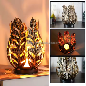 Linterna de hoja hueca hecha a mano de hierro forjado, metal fundido para decoración del hogar, dormitorio de Navidad/Pascua y escena de vida, sin velas enviadas - Product Image 2