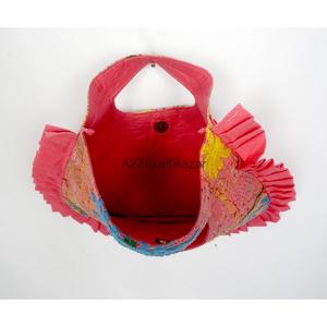 Handmade Vintage Suzani Embroidery Cotton Tote Bag Clutch Closure <b>Medium</b> <b>Size</b> Hand Length Handle-Stylish Women's Evening <b>Purse</b> - Product Image 4