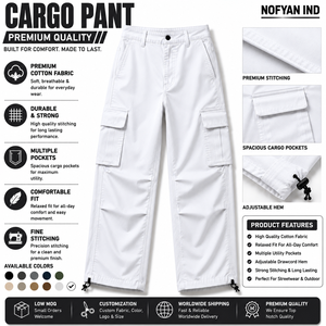 Proveedor de Pantalones Cargo Personalizados OEM ODM, Pantalones Utilitarios Holgados de Algodón Premium, Fabricante de Ropa de Marca Privada, Precio de Fábrica - Product Image 1
