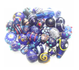 Glass Beads Mix - Blue Combination Multi size shape beads DIY jewelry accessory decorative beads