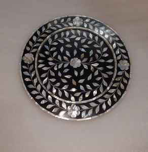 Plateaux de service et de rangement en résine incrustée de MOP, best-sellers, pour chocolats et dattes, nouveau design floral, décor de table - Product Image 2