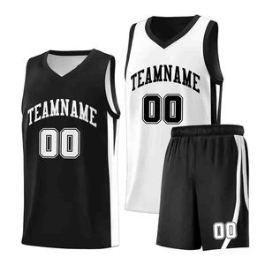 Ensemble de maillots de basket-ball sublimés personnalisés, sans manches, col en V, nom de l'équipe, numéro imprimé, uniforme sportif - Product Image 5