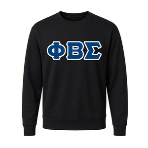 Sudadera Azul Rey con Cuello Redondo y Estampado de Letras Griegas con Contorno Blanco, Manga Larga, Estilo Casual para Fraternidad Phi Beta Sigma - Product Image 3